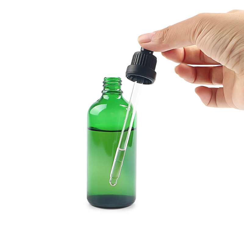 Green Essential Oil Glass Bottle 
