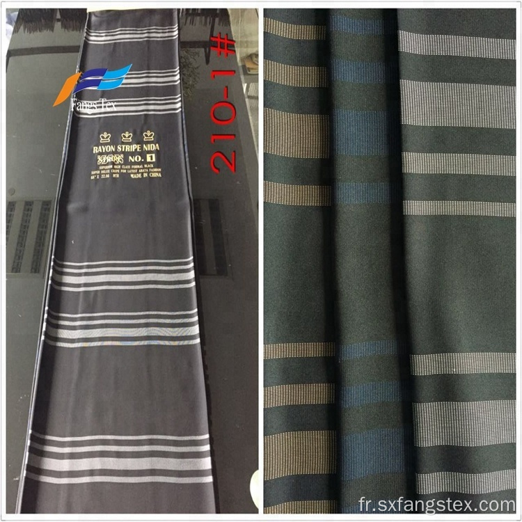 Tissus tricotés rayés chaudement de polyester Rayon Nida Dubai