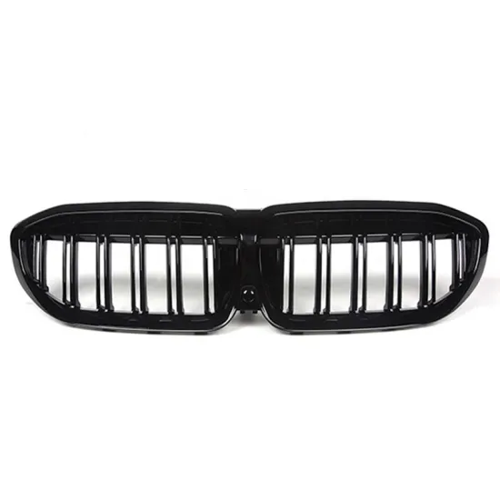 Gloss Black Front Kidney Grille with 2 Slats and Camera for BMW 3 Series G20 2020