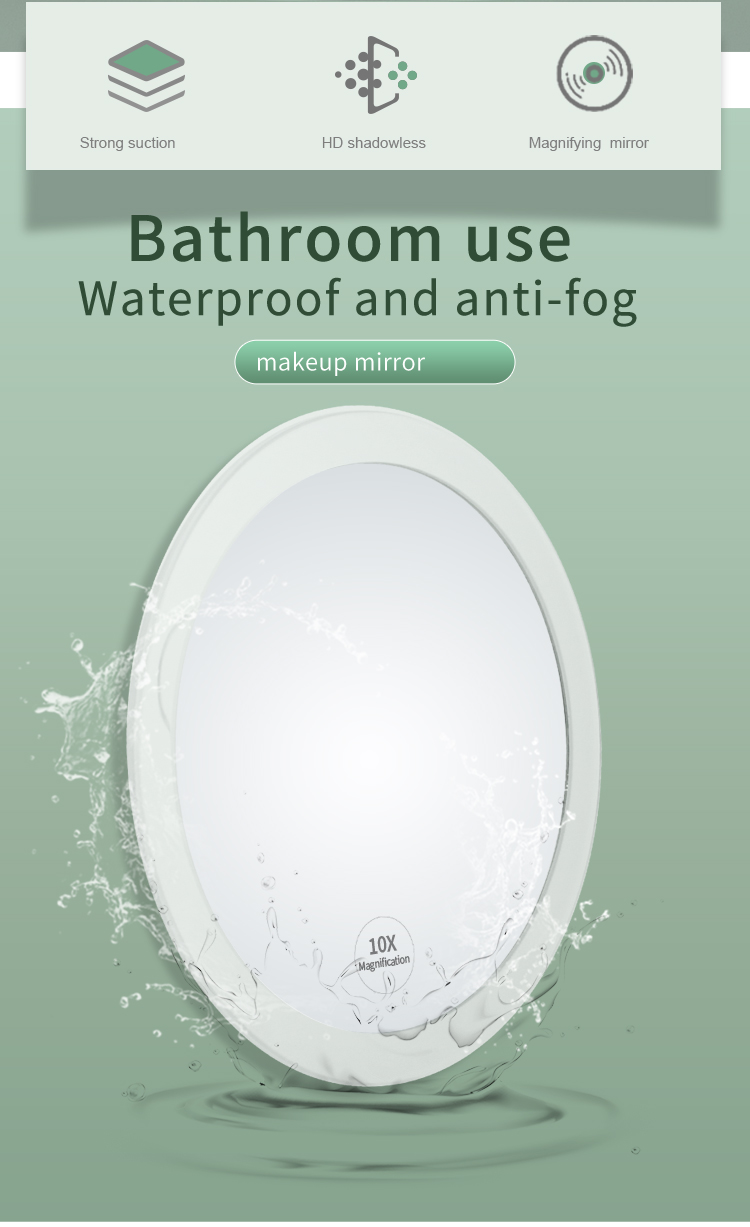 Wall Mounted Suction Cup Bathroom Mirror Shower, High Quality Wall Mounted Suction Cup Bathroom