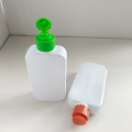 Bouteille de lotion d'animaux de compagnie rectangle avec capuchon à feuilles flip