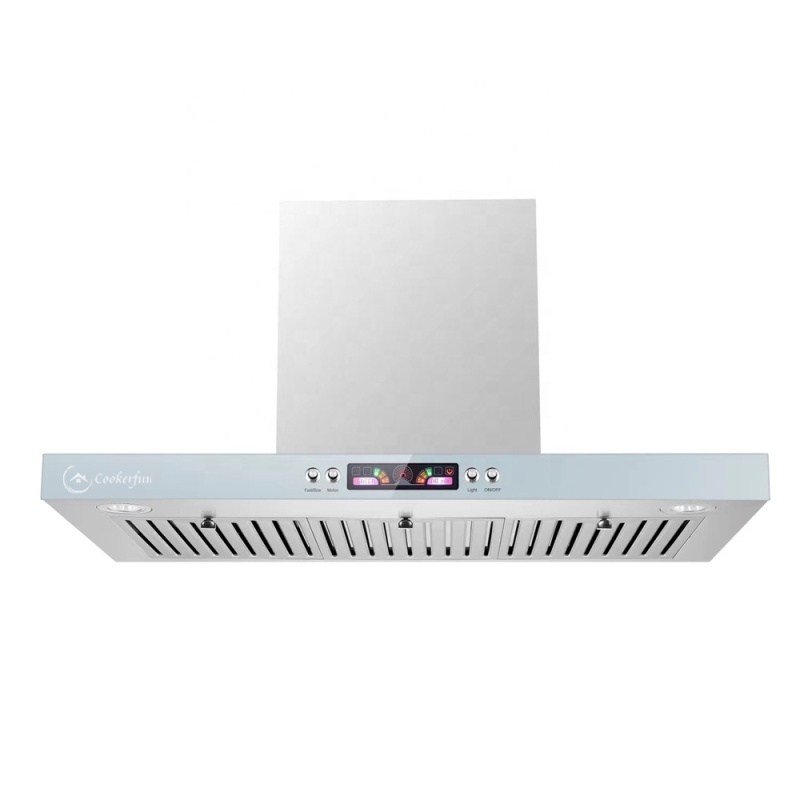 900mm Titanium Cold Plate Chimney Remote Control Auto Clean Kitchen Chimney Range Hood Extractor Hood