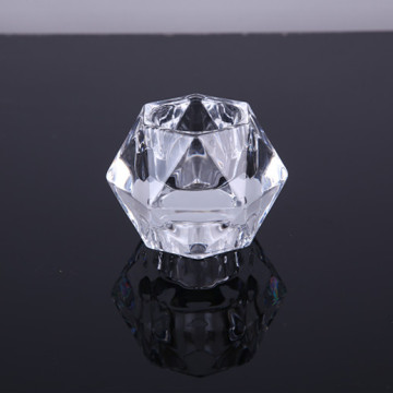 Glass Diamond Cut Tealight Candle Holder