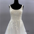 Newest Sleeveless Designer Light Champagne  Gorgeous Lace Long bride clothes wedding dress