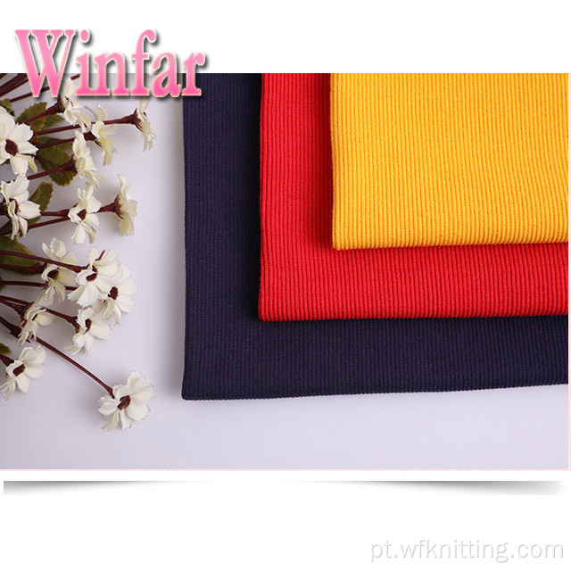 2x2 Costela de poliéster Spandex Knit Fabric