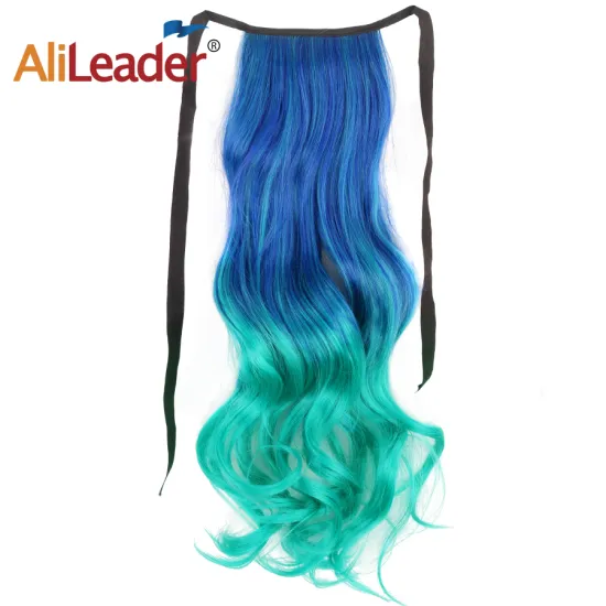 AliLeader 20Inch Natural Long Curly Drawstring Ponytail Synthetic Soft Hair Ribbon Pony Tails Extensions Ties Ponytails