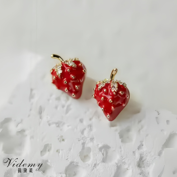 Fashion Accessories: Red Strawberry Stud Earrings