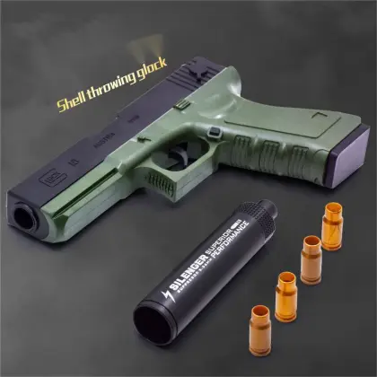 Soft Bullet Manual Loading Toy Gun with Glock Pistol Shell Ejection Simulation