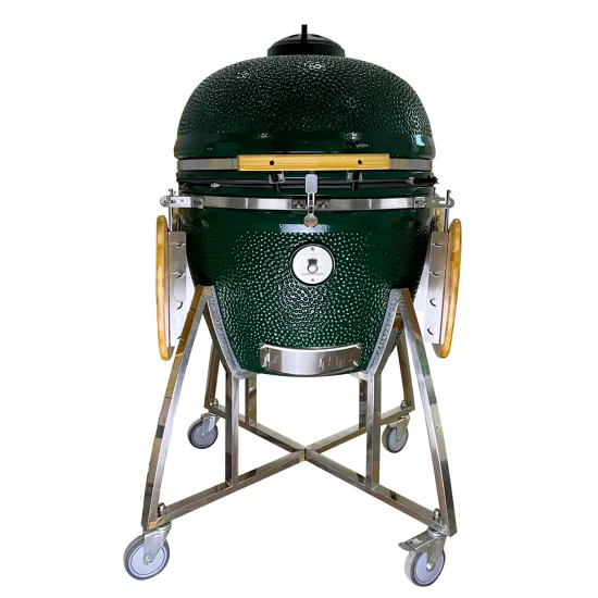Auplex  Bbq Kitchen Ceramic Kamado 27 Inch Green Charcoal Barbecue Egg Grill