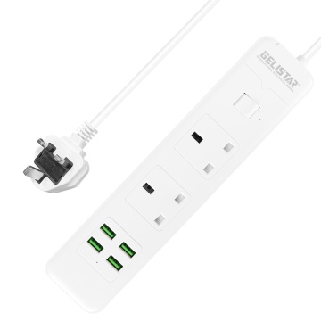 Gelistar UK Power Strip with 2 Outlets and 4 USB Ports for Kenya Market