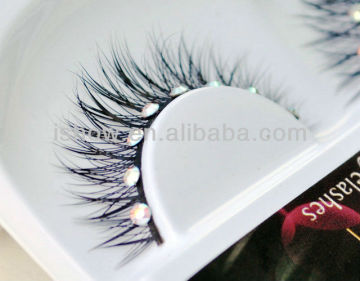 high quality pure handmade real Siberian mink eyelash crystal decorated eyelash