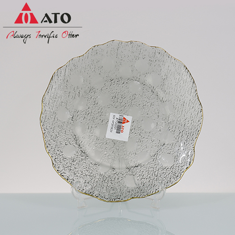 Round glass plate for fruit snack hotel tableware