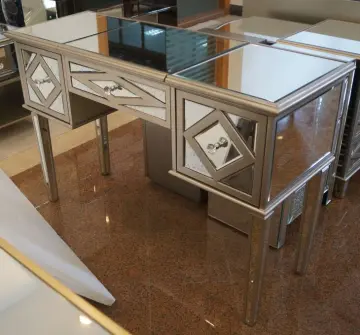 Antique Gold MDF Mirrored Dressing Table