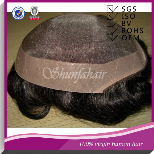 stock mens toupee, peruvian virgin hair , mens toupee