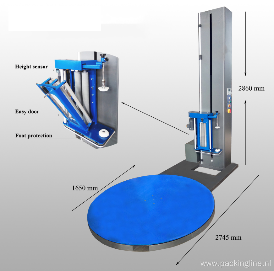 Semi Automatic Pallet Stretch Film Wrapper Wrapping Machine