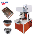 Cookware edge cutting crimping and beading machine