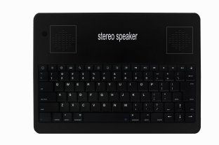 Dustproof Folding Apple Ipad1 / Ipad 2 Leather Case With Bluetooth Keyboard Stereo Speaker