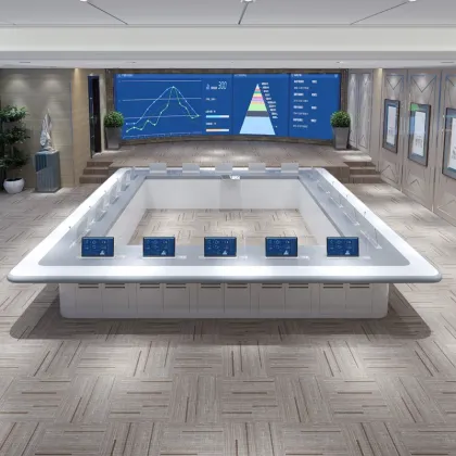 Intelligent Lifting Display Screen Conference Table for Large Paperless Conference Rooms