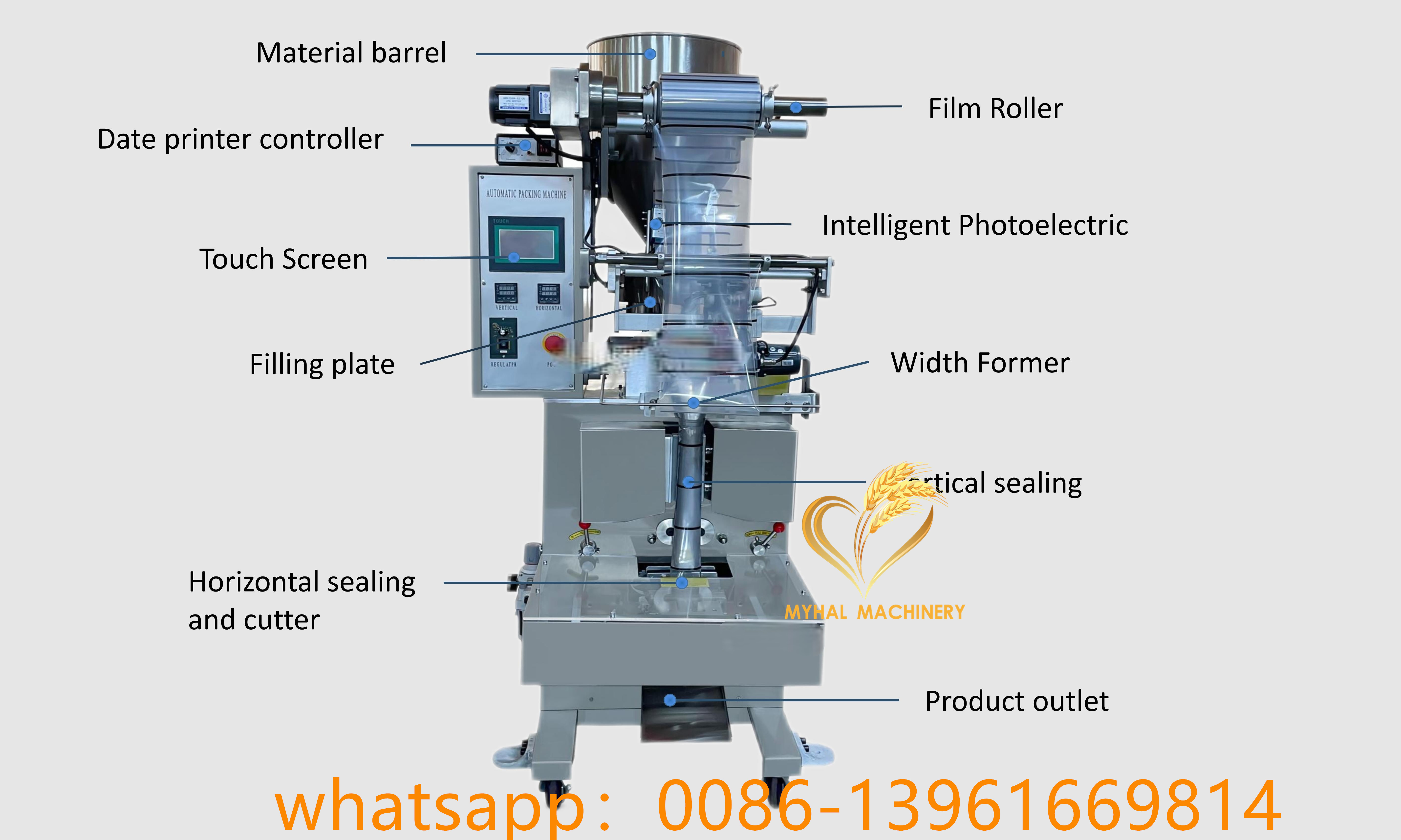 Automatic Food Granule Sugar Salt Spice Powder Pepper Flour Grain Bean Bag Small Vertical Stick Packing Machine