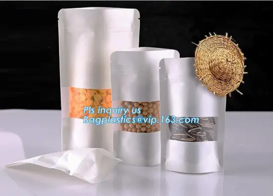 Zipper heat seal kraft paper bag for food brown kraft paper bags custom made paper bags, resealable stand up zipper kraft paper