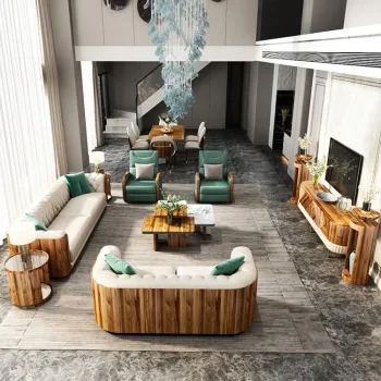 One Set Complete Dining and Living Room Furniture for 6 Seater