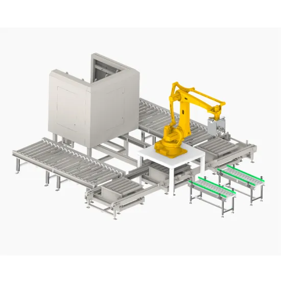 Various Robot Arms, Industry Robots, and Palletizing Machines in Factory Manufacturing