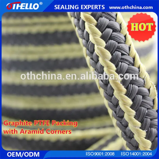 Graphited PTFE Packing with aramid fiber corners manufacturer