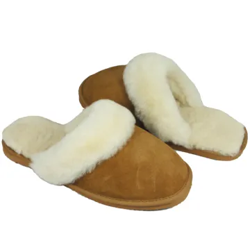 women best indoor leather sheepskin fur slippers