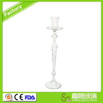 Long-stemmed glass candle holders