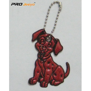 Llavero reflexivo del perro rojo del PVC para el bolso