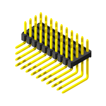 2.0mm (0.079in) 피치 4 행 단일 플라스틱 딥 90 핀 헤더 PCB 커넥터