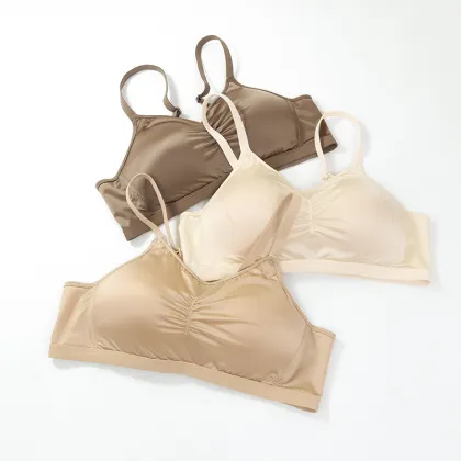 European and American Women's Thin Cup Large Size Solid Color Invisible Big Cup Bra
