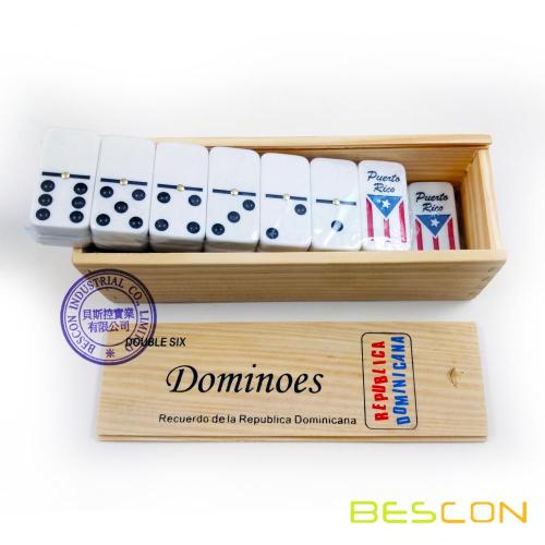 Wooden Box Packing Custom Logo Engraved Dominoes