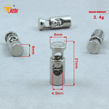 Cylindrical Metal Spring Cord Lock for Bags
