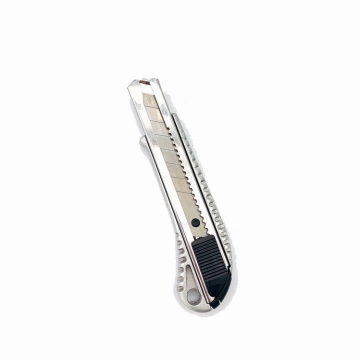 18mm Aluminum Alloy Auto Retractable Safety Cutter Utility Knife with Steel Blade for DIY Projects and Grading