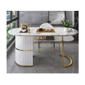 Moderner luxuriöser weißer Granit Marmor Smart Office Chinesischer Kaffee Gong Fu Tee Tisch