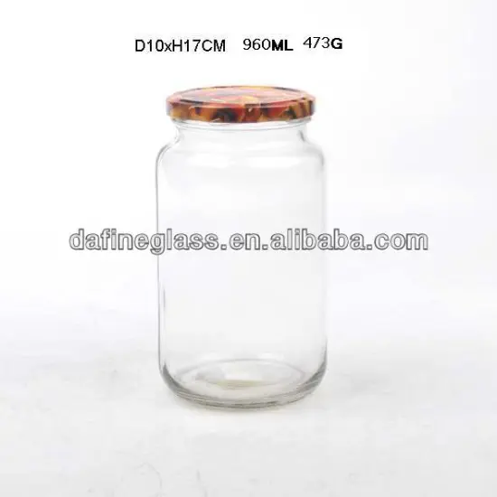 1000ml /1L wide mouth canned food storage glass jar with metal screw cap