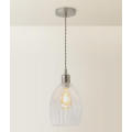 Ribbed Glass Pendant Ceiling Lamp led bulb