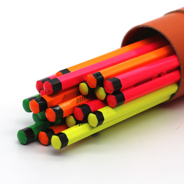 Neon Pencil Painting with Black Circle Dipping