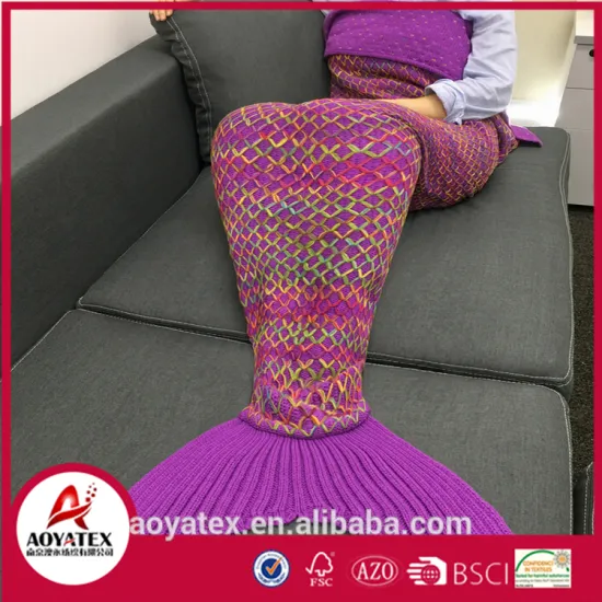Promotion Gift Soft Mermaid Tail Blanket for Adult And Kids