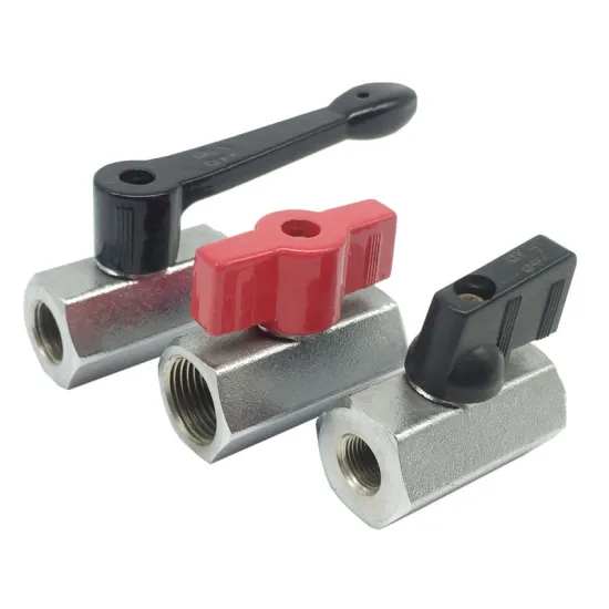 1/4 Ball valve Mini brass NPT female X male shut off valve with long handle