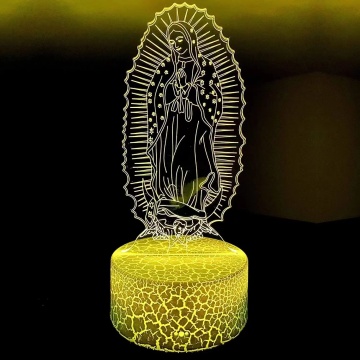 3D LED Virgin Mary and Jesus Christ Multi-Faith Table Lamp: A Blend of Catholic, Hinduism, and Christian Art