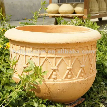 FO-9917Embossed Clay Flower Pot,outdoor terracotta flower planter,ceramic pot
