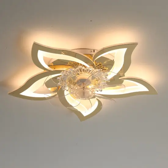 Modern 110V/220V LED Ceiling Fan with Remote Control - Ventilator Lamp & Dimmable Light