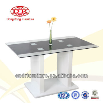 glass top wood dining table