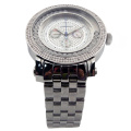 Élégant perles de roulement en acier inoxydable montre quartz watch