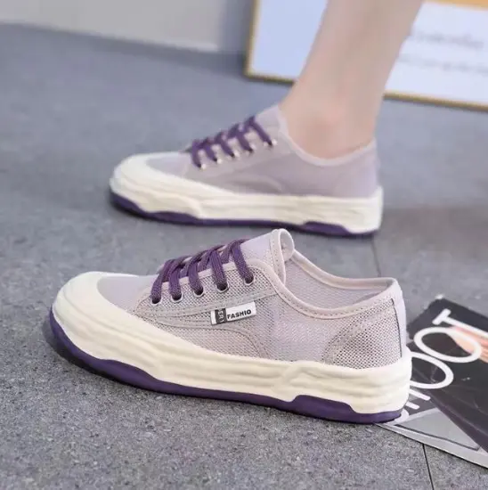 New Women's Flat Sneakers: Breathable, Wear-Resistant, and Stylish Casual Canvas Shoes