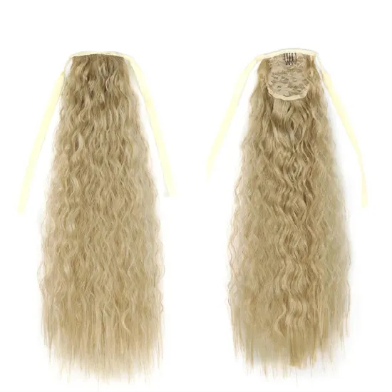 Hot Selling High Quality Long Straight Clip In Hair Tail False Hair Ponytail Hairpiece Wrap Around  Synthetic Hair Extension