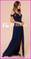 CE1191 2016 Sexy Simple Pleat Front Split Chiffon Royal Blue Prom Dress