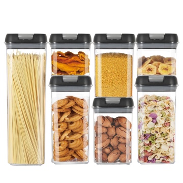 7 Pcs BPA-Free Air-Tight Plastic Cereal Storage Containers with Lock Lids